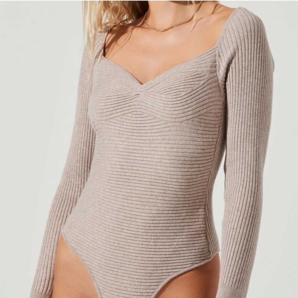 ASTR The Label • Taupe Ribbed Silverlake Bodysuit - Picture 8 of 8